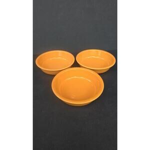 Fiesta Orange Fruit Bowls Set Of 3 Ceramic Round USA Dishwasher Safe Tableware